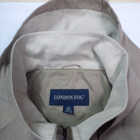 London Fog Mens Brown Full Zip Hooded Jacket Coat size 2X Reg - Picture 3 of 10